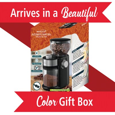 Brentwood Automatic Burr Coffee Bean Grinder Mill, Black (CG-2021BK)