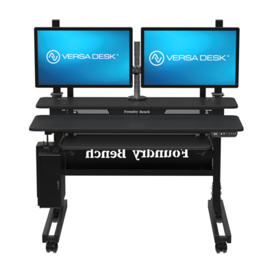 VersaDesk Foundry Bench 48W Electric Rectangular Adjustable Standing Desk, Black (FB4830-BB-APP)