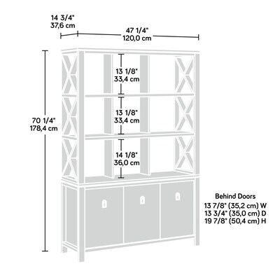 Sauder Select 70"H Wall Storage Bookcase, Khaki Pine (435616)