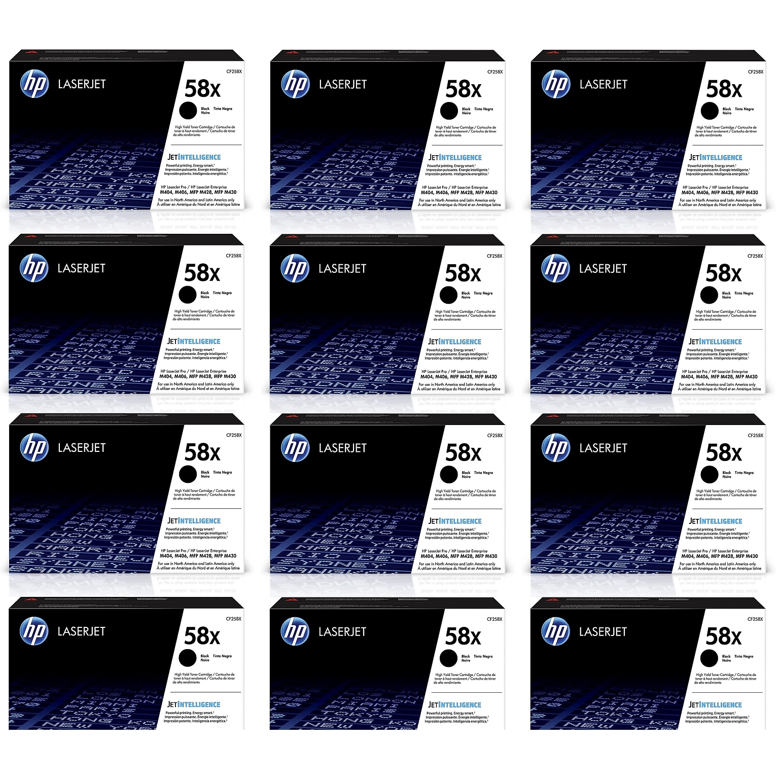 HP 58X Black High Yield Toner Cartridge, 12/Pack (CF258X12PK-STP)