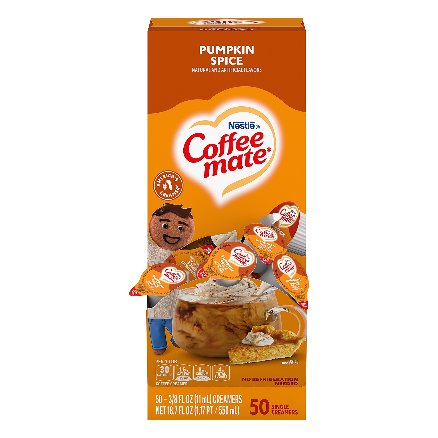 Coffee mate Pumpkin Spice Dairy Free Liquid Creamer, 50/Box (NES75520)