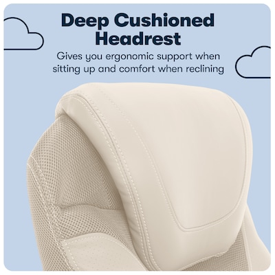 Serta Works Bryce Ergonomic Bonded Leather Swivel Executive Chair, Cream (43807B)