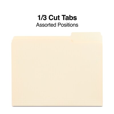 Staples® File Folders, 1/3 Cut Tab, Letter Size, Manila, 100/Box (TR56675)