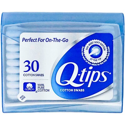Q-Tips Purse Pack, 30 Q-Tips/Pack, 12 ct Packs/Bag, 18 Bags/Carton