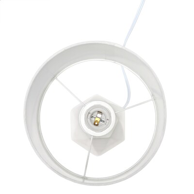Simple Designs Ceramic Prism Table Lamp, Off White (LT2082-OFF)