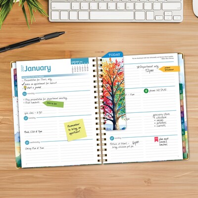2027 Excello Brands 7.8 x 9 Weekly & Monthly Standard Planner, Paperboard Cover, Tree Seasons (FSHN-CY27-79-20)