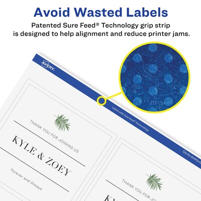 Avery Laser/Inkjet Square Glossy Labels, 4" x 4", Clear, 40 Labels/Pack (94100)