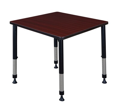 Regency Kee 30 Square Height Adjustable Classroom Table - Mahogany
