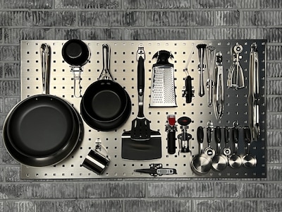 Triton Products LocBoard 24" x 42" x 9/16" Stainless Steel Square Hole Pegboards, 2/Set (LB2-S)