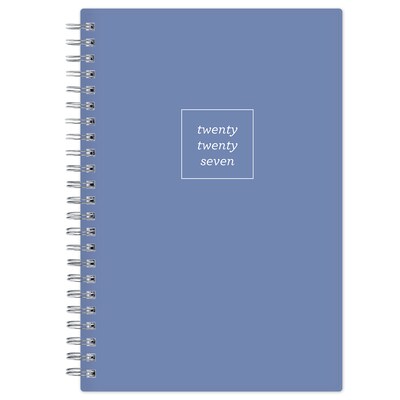 2027 Blue Sky Solid Periwinkle 5 x 8 Calendar Year Weekly & Monthly Planner, Plastic Cover (161818)