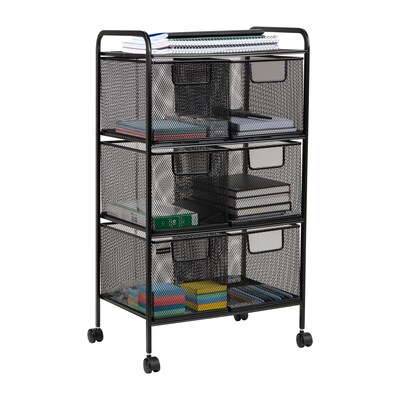 Mind Reader Network Collection 6-Drawer Office Utility Cart, Black (6DRMESH-BLK)