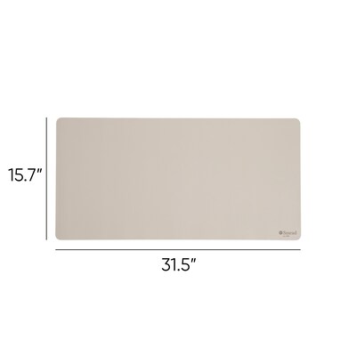 Smead Medium Vegan Leather Anti-Slip Desk Pad, 31.5 x 15.7, Sandstone (SMD64831)