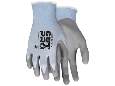 MCR Safety Cut Pro Hypermax Fiber/Polyurethane Work Gloves, Blue/Gray, S, Pair (92718PUS)