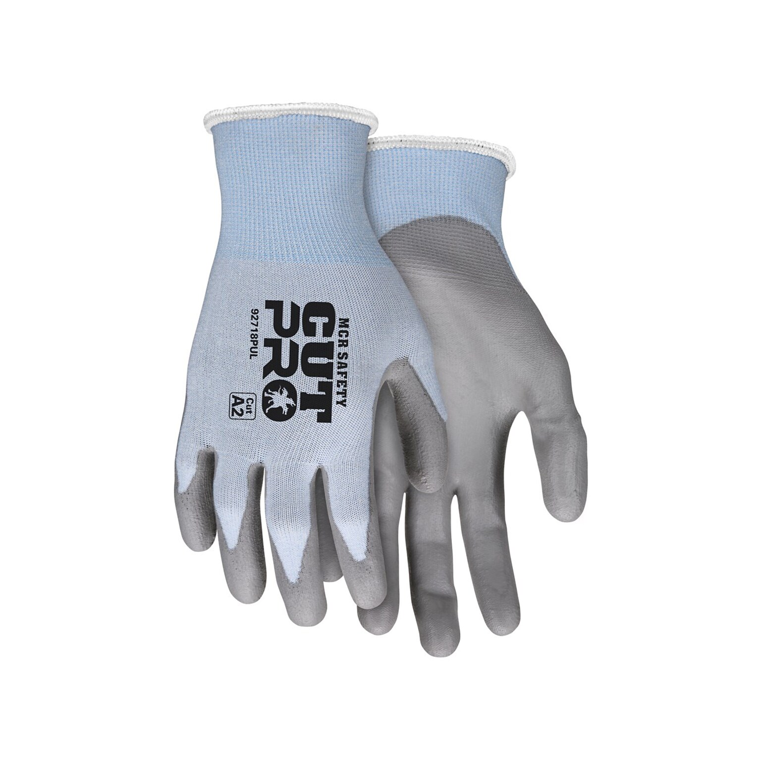 MCR Safety Cut Pro Hypermax Fiber/Polyurethane Work Gloves, Blue/Gray, S, Pair (92718PUS)