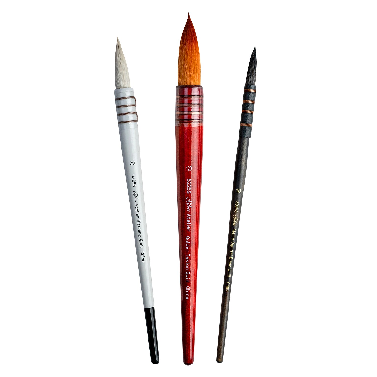 Silver Brush Squirrel Atelier Quill Brushes, 3/Pack (SLVQL5355)