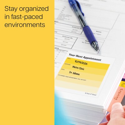 Post-it Appointment Reminder Notes, 2.9" x 2.8", Yellow/White, 50 Sheets/Pad, 24 Pads/Pack (654-24CP-NSA)