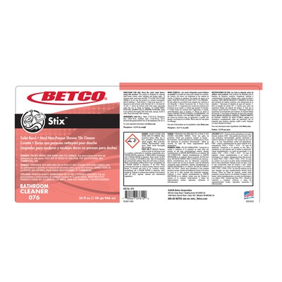 Betco Stix Toilet Bowl Cleaner, Cherry/Almond Scent, 32 oz., 12 Bottles/Carton (761200)