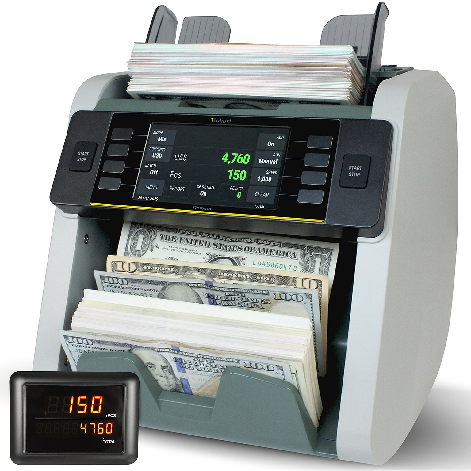 Kolibri V2 Bill Counter, 1-Compartment, Gray (B-Domino V2)