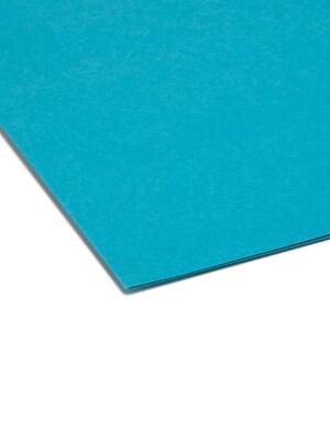 Smead File Folder, 1/3-Cut Tab, Letter Size, Teal, 100/Box (13143)