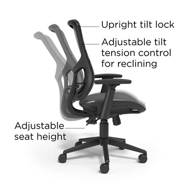 Union & Scale FlexFit™ Kroy Ergonomic Mesh Swivel Task Chair, Black (UN59456)
