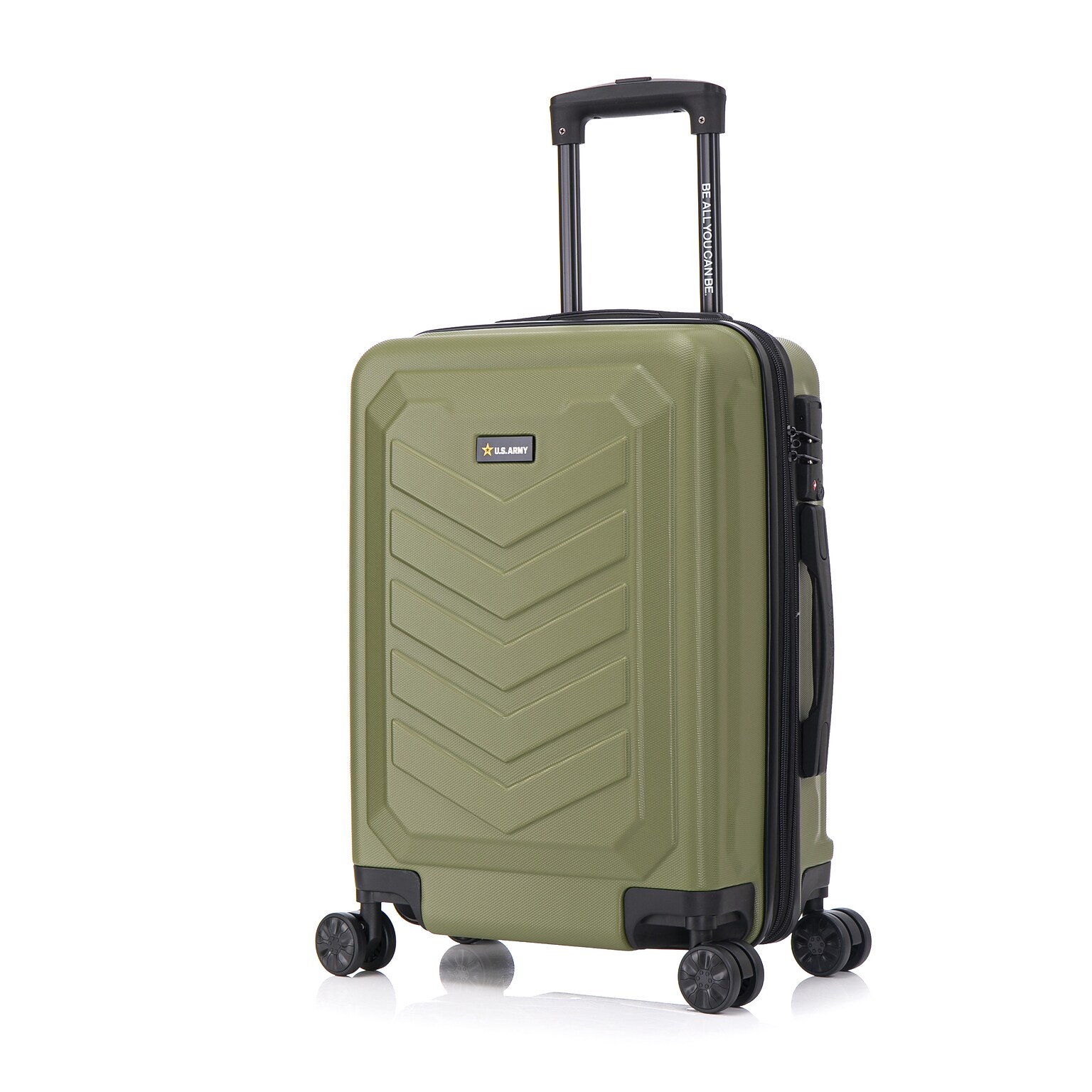 US Army FOX PRO 20 Hardside Carry-On Suitcase, 4-Wheeled Spinner, TSA Checkpoint Friendly, Olive Drab (USLFPRO00S-GRN)