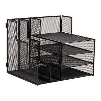 Mind Reader Metal Desk Organizer, Black (FOLDFILE-BLK)