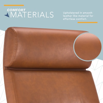 Click365 Classic Ergonomic Bonded Leather Executive Big & Tall Chair, 350 lb. Capacity, Cognac (CCHR10023A)