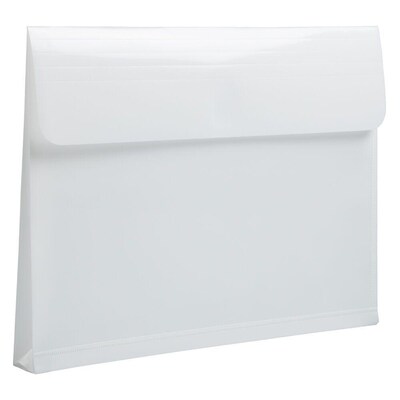 JAM Paper Premium Plastic Document File, 1 Pocket, Letter, White, 3/Pack (218V1whx3)