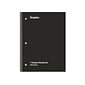 Staples 1-Subject Notebook, 8" x 10.5", Wide Ruled, 70 Sheets, Black (TR24001)