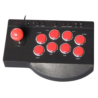 Subsonic Multi-Arcade Stick, PS3/PS4/Xbox Series XS, Xbox One & PC Compatible, Black & Red (SA5662)