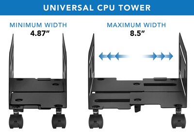 Mount-It! Metal CPU Stand with Four Casters, Black (MI-7153)