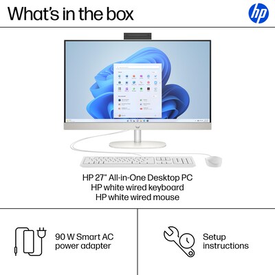 HP 27" All-in-One Desktop Computer, Intel Core  i5-1334U, 8GB RAM, 256GB SSD, Windows 11 Home