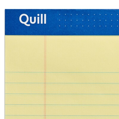 Quill Brand® Gold Signature Premium Series Legal Pad, 8-1/2" x 14", Wide Ruled, Yellow, 50 Sheets/Pad, 12 Pads/Pack (742272)