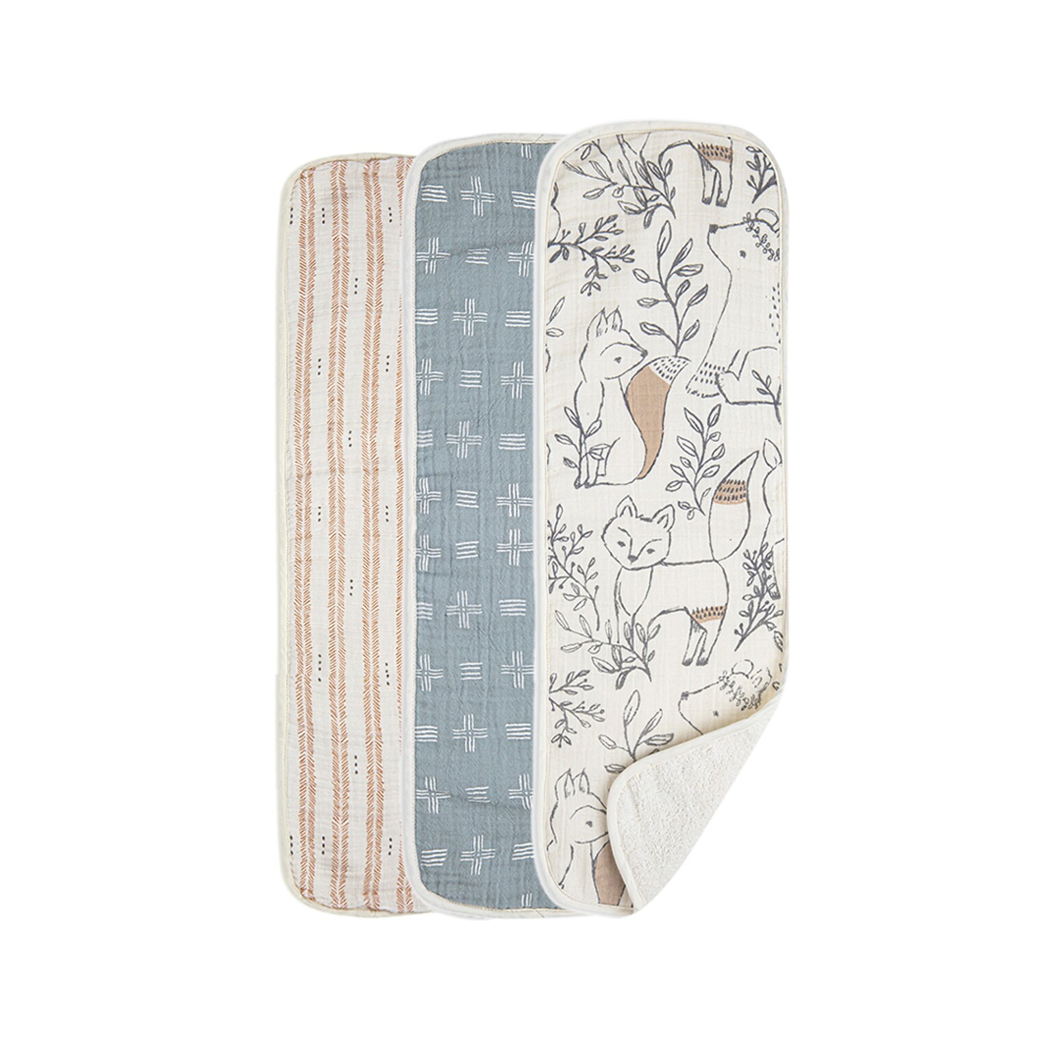 Baby Crane Ezra Muslin Burp Cloth, 3 Pieces (BC-110BCS)