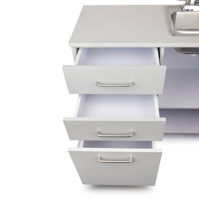 Viva Comfort 36.32"H x 36"W Exam Room Medical Cabinet With Sink, 3-Drawers, Gray (ADI902-B-36-R-GRY)