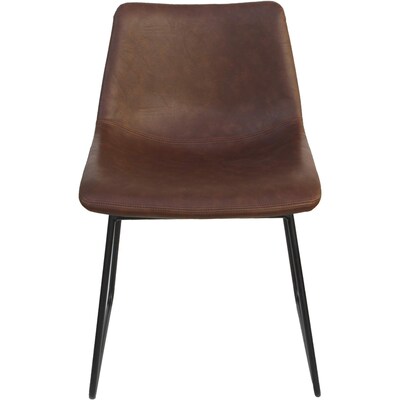 Lorell Sled Guest Chairs, Tan Bonded Leather, Mid Back, 2/Carton (LLR42957)