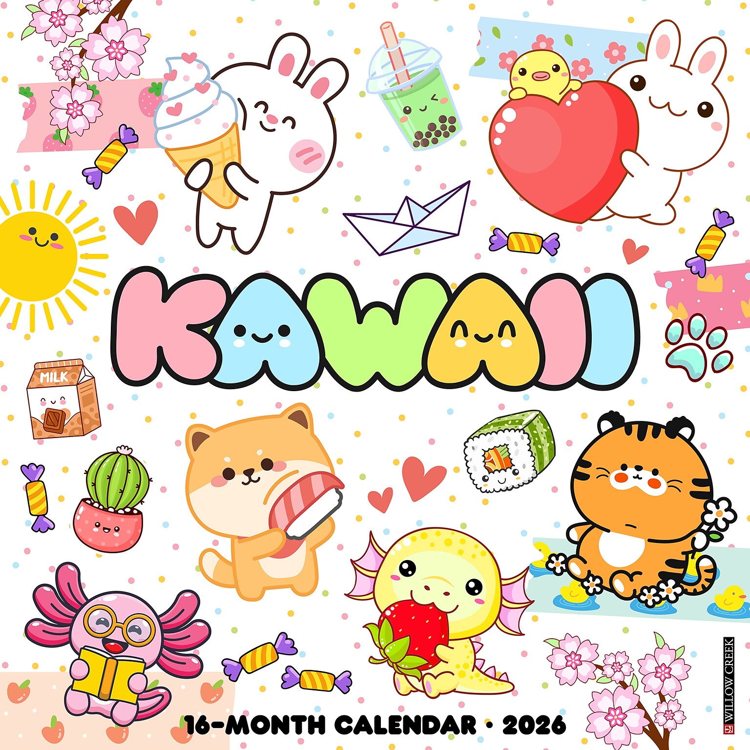 2026 Willow Creek Kawaii 12 x 12 Monthly Wall Calendar (51665)