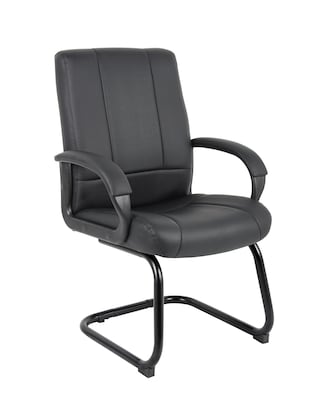 Boss Caressoft Leather Guest Chair, Black (B7909)