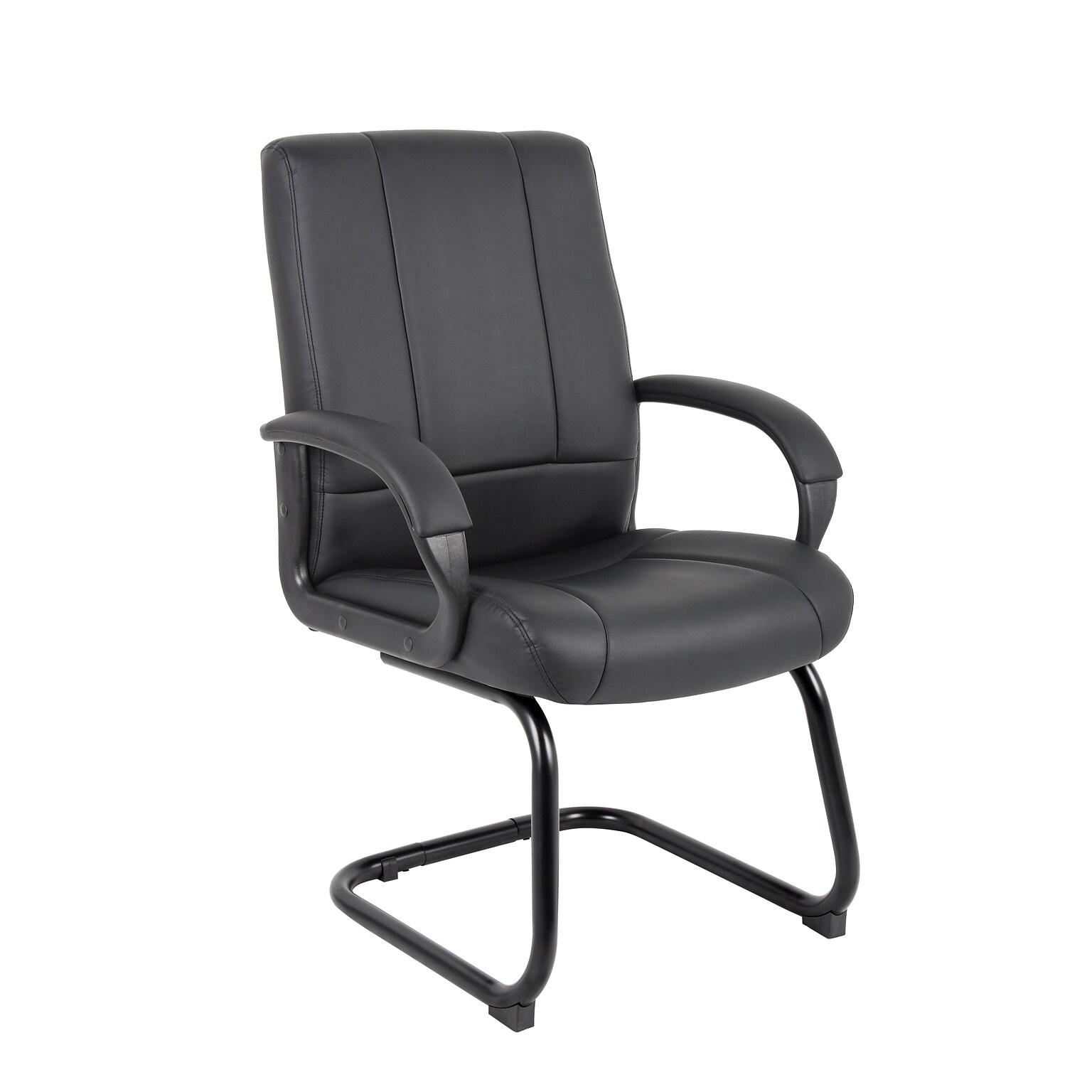 Boss Caressoft Leather Guest Chair, Black (B7909)