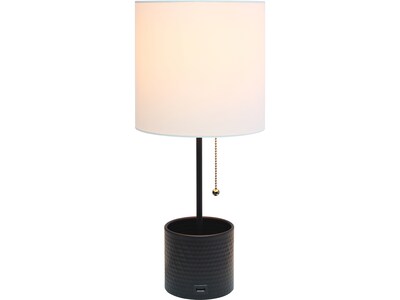 Simple Designs Table Lamp, Black/White (LT1085-BLK)