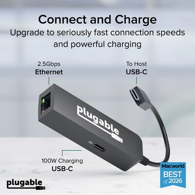 Plugable USB-C Gigabit Ethernet Adapter (USBC-E2500PD)