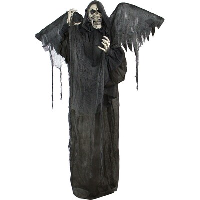 Haunted Hill Farm Life-Size Animatronic Skeleton Reaper (HHWINGSKEL2FLSA)