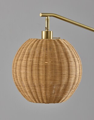 Adesso Maeve 60" Antique Brass Floor Lamp with Round Shade (9407-21)