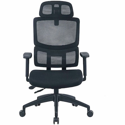 Lorell Ripley Ergonomic Mesh Swivel Executive Chair, Black (LLR63202)