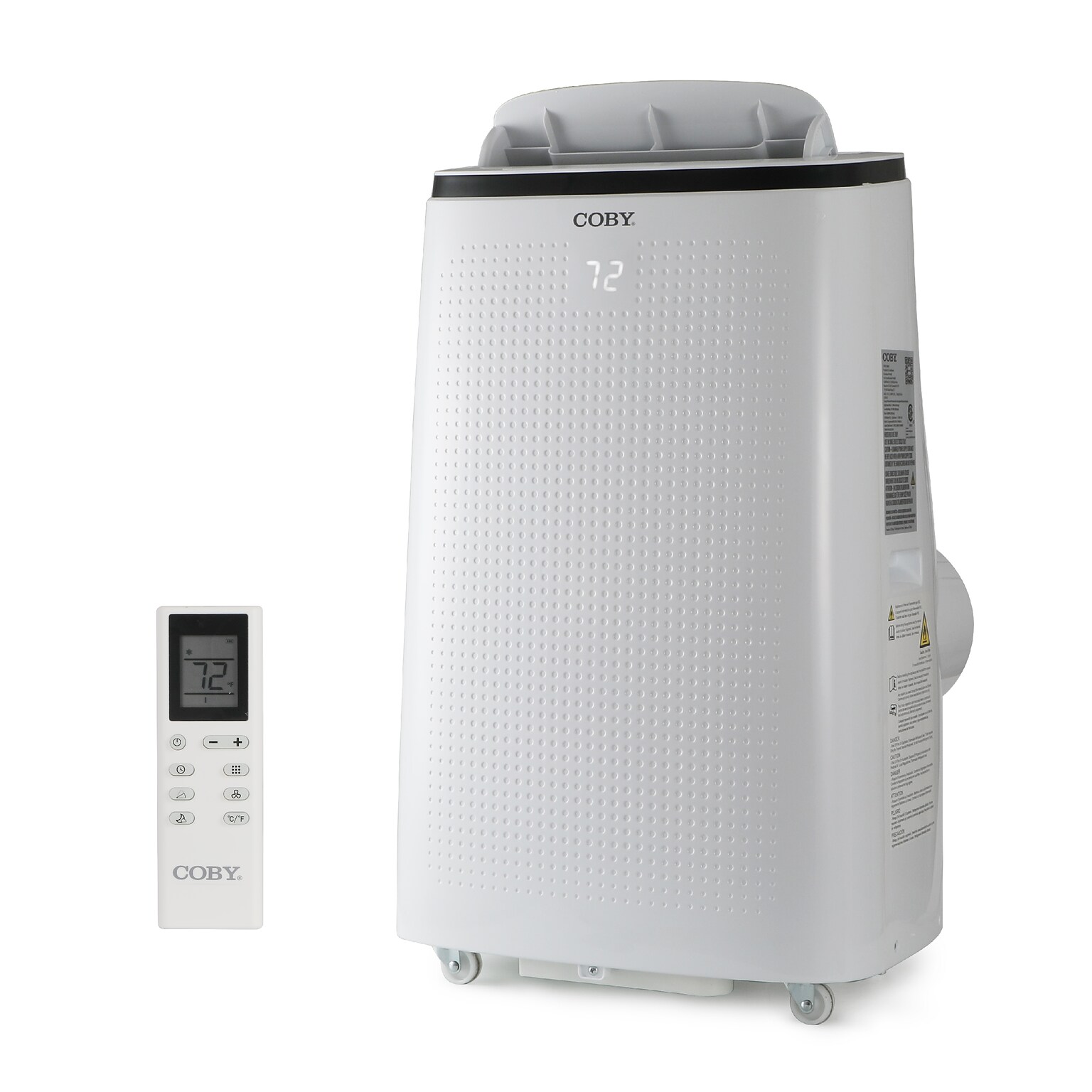 Coby 115-Volt 15,000 BTU (10,800 BTU DOE) Portable Air Conditioner, with Remote, White (CBPAC1080H)