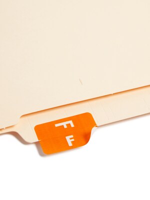 Smead AlphaZ ACCS Color-Coded Alphabetic Labels, F, Orange, 100/Pack (67176)