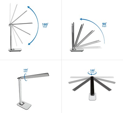 Mount-It! Turcom LED Desk Lamp, 16", with USB Port, White (TS-7005)