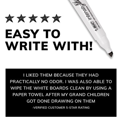 BIC Intensity Tank Dry Erase Markers, Chisel Tip, Black, 12/Pack (GDEM11-BLK)