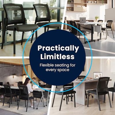 Flash Furniture Hercules Commercial Armless Stackable Side Chair, Black (HL0010W1BK)