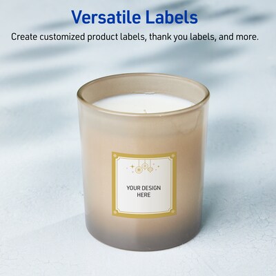 Avery Square Multipurpose Labels, 3" x 3", White, 60/Pack (19479370525)